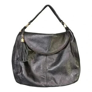 Onna Ehrlich Rachel Hobo Purse Black Leather Tassel Large